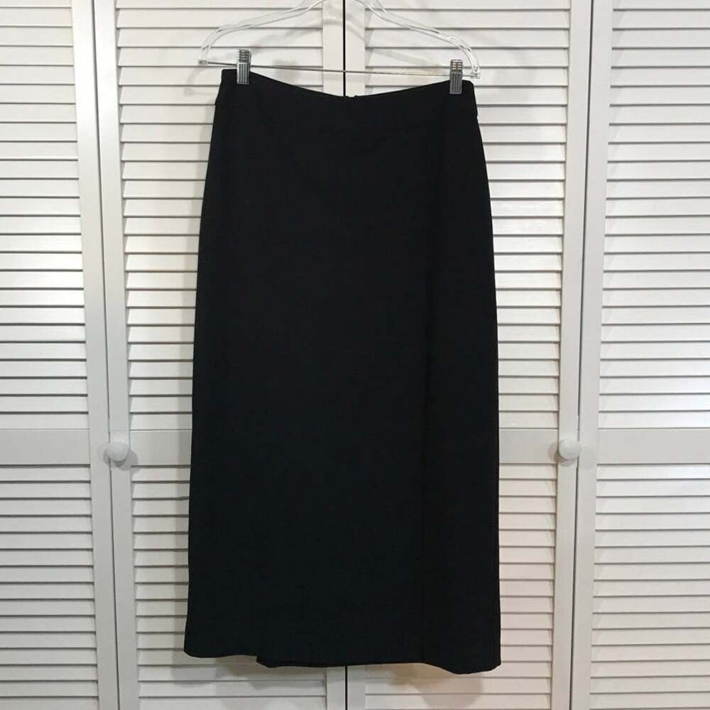 VTG Bill Blass Black Column Maxi Skirt Size 8 Minimalist 90s Y2K